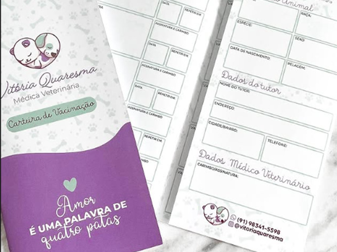 Carteira de vacina - Petshop
