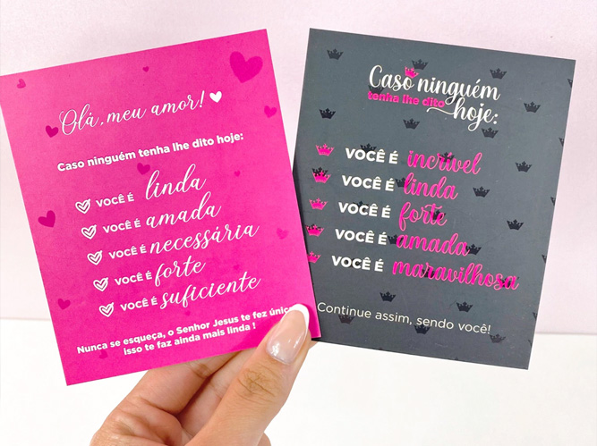 Postal de agradecimento | Verniz localizado 