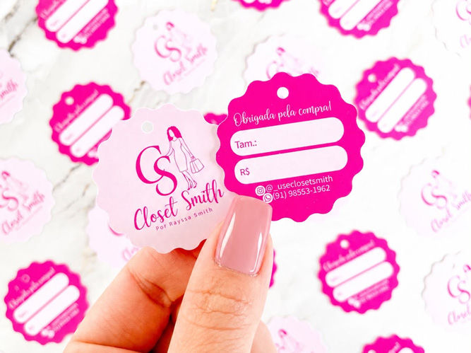 Tag mini circulo ondulado 