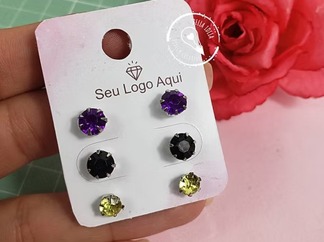 Tag para 3 pares de brincos 
